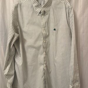 Brooks Brothers Regent White and Blue Grid Shirt
